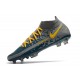 Chaussures 2021 Nike Phantom GT Elite DF FG Bleu Gris Jaune