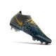 Chaussures 2021 Nike Phantom GT Elite DF FG Bleu Gris Jaune