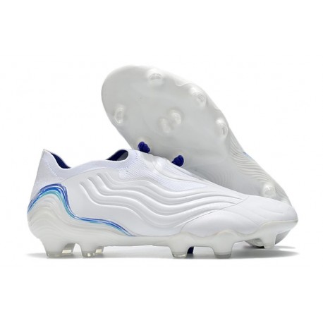 adidas Copa Sense+ FG Crampons Blanc Bleu Hi Res Indigo