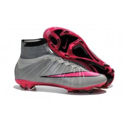 2015 Homme Chaussures Football Mercurial Superfly FG Gris Hyper Rose