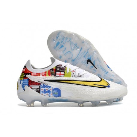 Nike Phantom GX Gripknit Elite FG Blanc Or