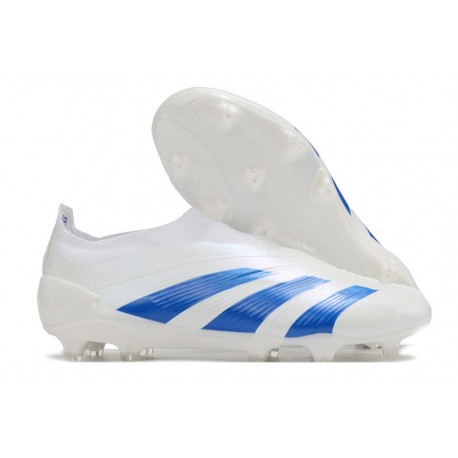 adidas Predator Elite Laceless FG Blanc Bleu