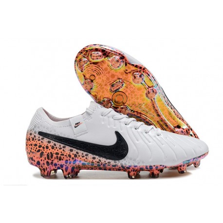 Chaussure Nike Tiempo Legend X Elite FG Blanc Noir Orange