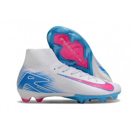 Nike Air Zoom Mercurial Superfly X Elite FG Blanc Bleu Rose