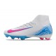 Nike Air Zoom Mercurial Superfly X Elite FG Blanc Bleu Rose