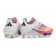 Adidas F50 + Laceless FG Neuf Advancement - Blanc Rouge Bleu