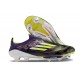 Adidas F50 + Laceless FG Neuf Fast Reborn - Violet Blanc Lucid Lemon