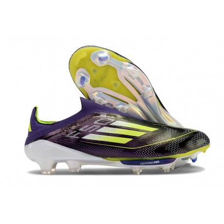 Adidas F50 + Laceless FG Neuf Fast Reborn - Violet Blanc Lucid Lemon