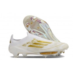 Adidas F50 + Laceless FG Neuf Day Spark - Blanc Doré Blanc