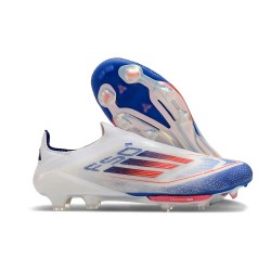 Adidas F50 + Laceless FG Neuf Advancement - Blanc Rouge Bleu