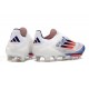 Adidas F50 + Laceless FG Neuf Advancement - Blanc Rouge Bleu