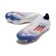 Adidas F50 + Laceless FG Neuf Advancement - Blanc Rouge Bleu