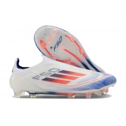 Crampons Adidas F50 Elite LL FG Advancement - Blanc Bleu Rouge 