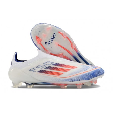 Crampons Adidas F50 Elite LL FG Advancement - Blanc Bleu Rouge 