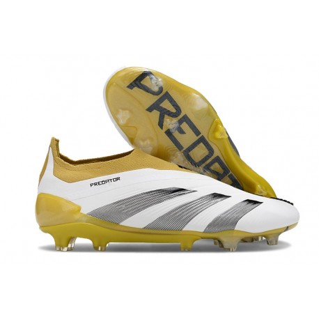 adidas Predator Elite Laceless FG Blanc Or Gris