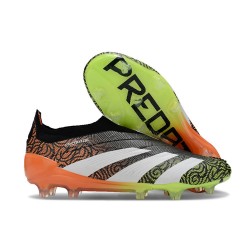 adidas Predator Elite Laceless FG Noir Blanc Orange