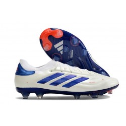 adidas Copa Pure II FG Cuir Blanc Ftwr Bleu Lucide Rouge Solaire