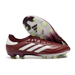 Chaussure adidas Copa Pure II FG Cuir Rouge Ombre Blanc Jaune Solaire Equipe