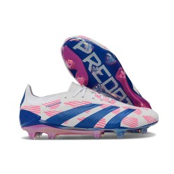 Chaussure adidas Predator Elite FG Blanc Bleu Rose