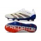 Chaussure adidas Predator Elite FG Blanc Gris Bleu Rouge