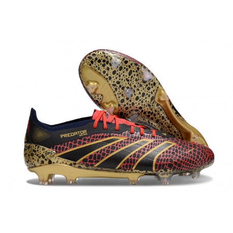 Chaussure adidas Predator Elite FG Rouge Lucide Or Noir