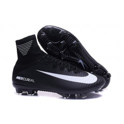 Chaussures Football Mercurial Superfly V FG 2016 Crampons pour Homme Noir Blanc