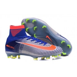 Chaussures Football Mercurial Superfly V FG 2016 Crampons pour Homme 2016 Rio Bleu Blanc Orange