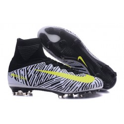 Chaussures Football Mercurial Superfly V FG 2016 Crampons pour Homme Noir Blanc Jaune