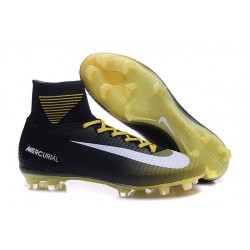 Chaussures Football Mercurial Superfly V FG 2016 Crampons pour Homme Jaune Blanc Noir