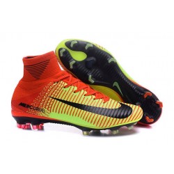 Chaussures Football Mercurial Superfly V FG 2016 Crampons pour Homme Rouge Volt Noir