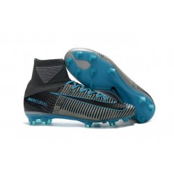 2016 Nouveau Chaussures de Football Mercurial Superfly V FG Gris Bleu Noir