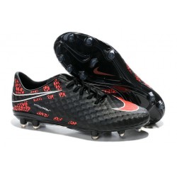 Coupe du monde 2014 Crampons Nike Hypervenom Phantom FG Noir Rouge Pack de Réflexion