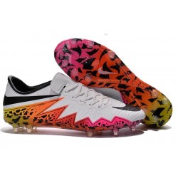 Pas Cher Crampons Nike Hypervenom Phantom FG Blanc Orange Rose Noir