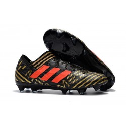 Chaussures de Football 2018 Adidas Nemeziz Messi 17.1 FG Noir Or Orange